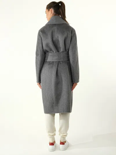 Max Mara Lapel Coat In Gray