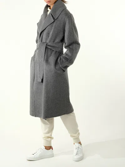 Max Mara Lapel Coat In Gray