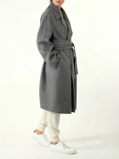Max Mara Lapel Coat In Gray