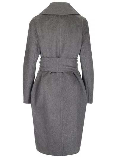 Max Mara Lapel Coat In Gray