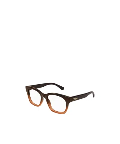 Chloé Eyewear Rectangle-frame Glasses In Brown