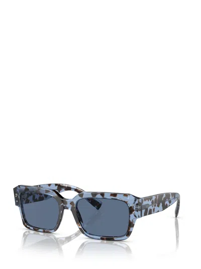 Dolce & Gabbana Sharped Rectangle-frame Sunglasses In Blue