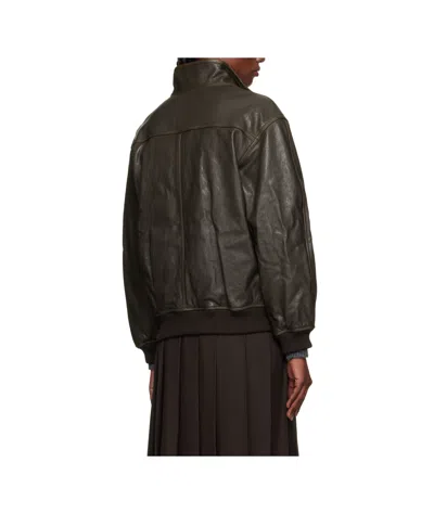 Dunst Distressed Leather Jacket In Black