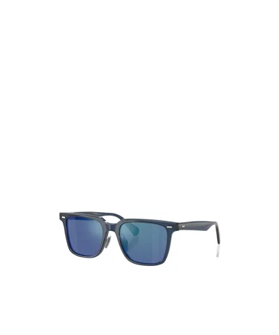 Oliver Peoples 52mm Rectangular Polarized Sunglasses In Blue