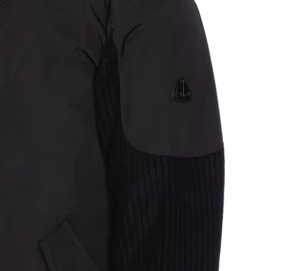 Moose Knuckles Contrast-panel Bomber Jacket In Black