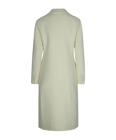 P.a.r.o.s.h Butter Double-breasted Coat In White