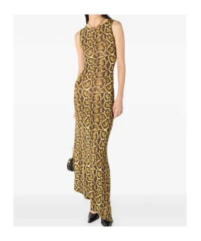 Marine Serre Python-print Asymmetrical Dress In Green