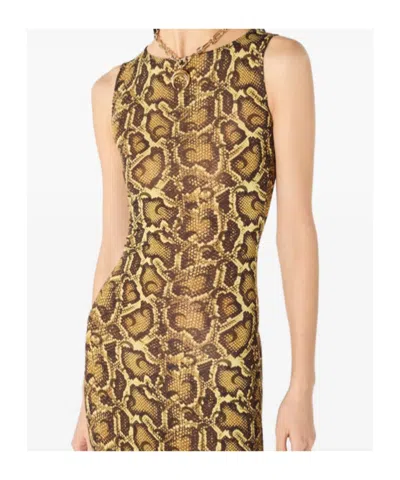 Marine Serre Python-print Asymmetrical Dress In Green