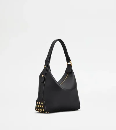 Tod's Metal Dots Mini Leather Shoulder Bag In Black