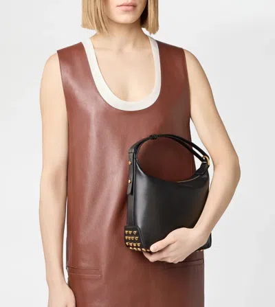 Tod's Metal Dots Mini Leather Shoulder Bag In Black