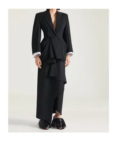 Givenchy Draped Wrap Midi Skirt In Metallic