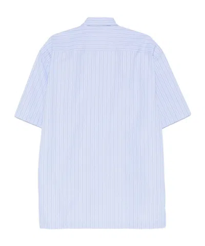 Dries Van Noten Neutral Cassidye Relaxed Pinstripe Cotton Shirt In Blue
