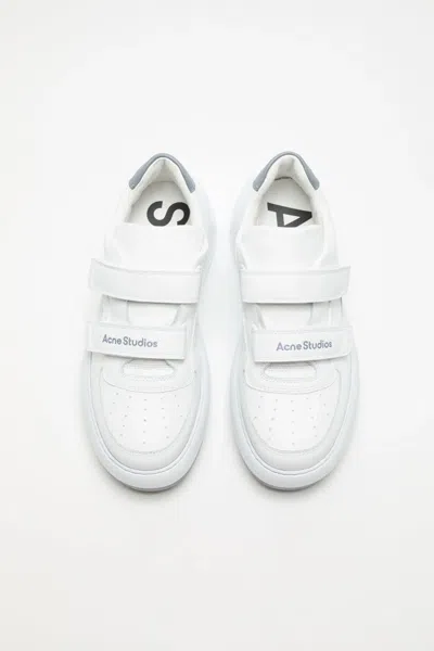 Acne Studios Touch-strap Platform Sneakers In White