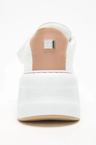 Acne Studios Touch-strap Leather Sneakers In White