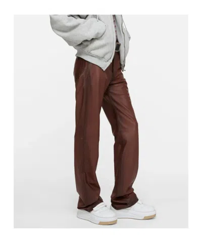 Acne Studios Touch-strap Leather Sneakers In White