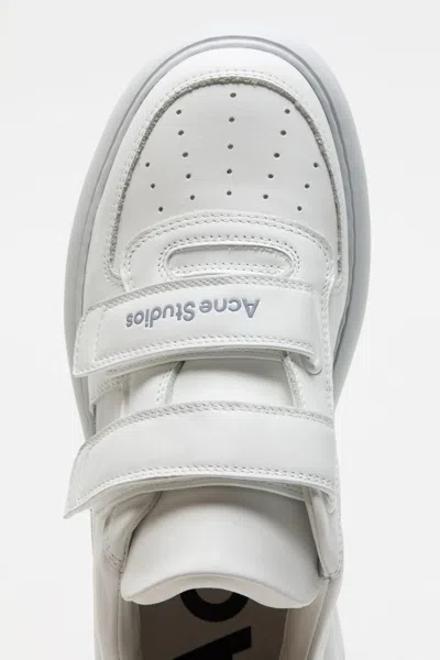 Acne Studios Touch-strap Platform Sneakers In White