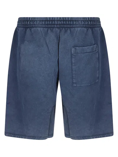 Off-white Dawstring Cotton Shorts In Blue