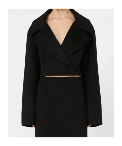 Sportmax Wool Coat In Black