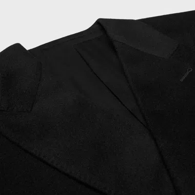 Celine Double-breasted Coat In Wool Cloth In Black
