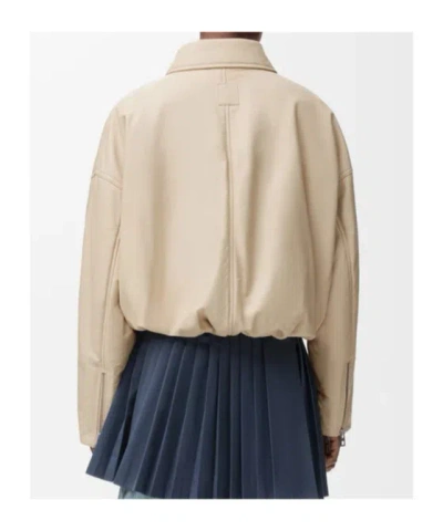 Loewe Zips Belted Biker Jacket In Brown