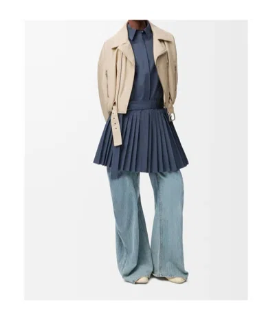 Loewe Zips Belted Biker Jacket In Brown