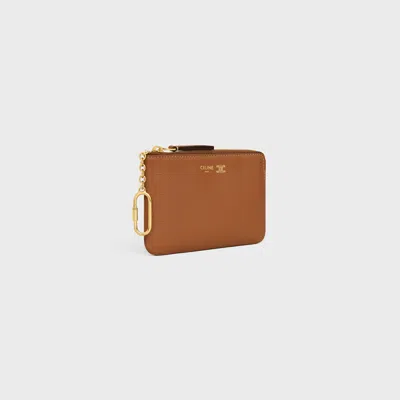 Celine Zip Wallet In Brown