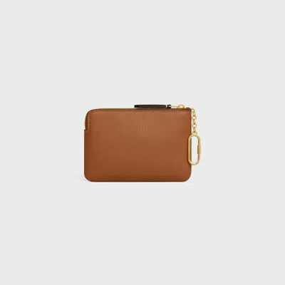 Celine Zip Wallet In Brown