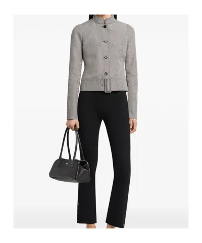 Courrèges Buckle Houndstooth-pattern Jacket In Metallic