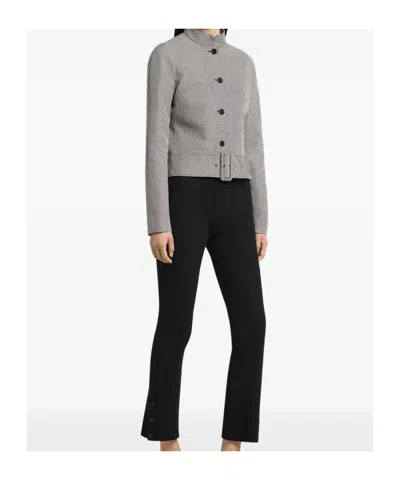Courrèges Buckle Houndstooth-pattern Jacket In Metallic