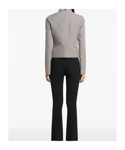 Courrèges Buckle Houndstooth-pattern Jacket In Metallic