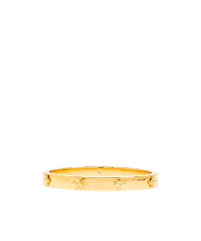 Kate Spade Clover-embellished Bangle Bracelet In Pattern