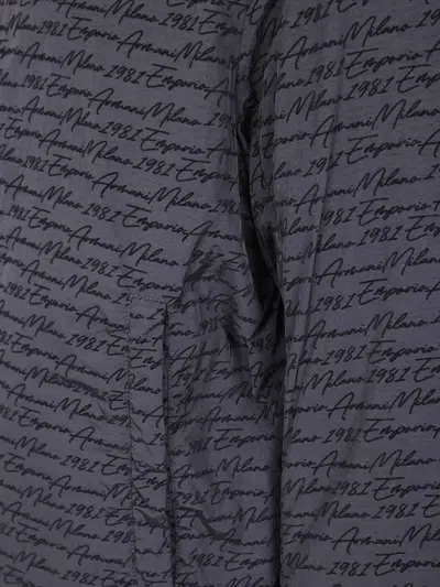 Emporio Armani Script-print Bomber Jacket In Blue