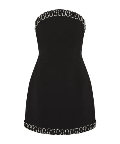 Rebecca Vallance Nyx Strapless Crystal-embellished Crepe Mini Dress In Black