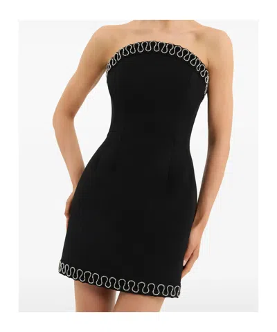 Rebecca Vallance Nyx Strapless Crystal-embellished Crepe Mini Dress In Black