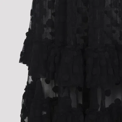 Dries Van Noten Ruffled Polka-dot Cotton-blend Mesh Midi Dress In Black