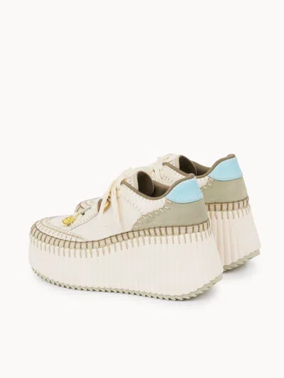 Chloé Nama Platform Wedge Sneaker In Neutral