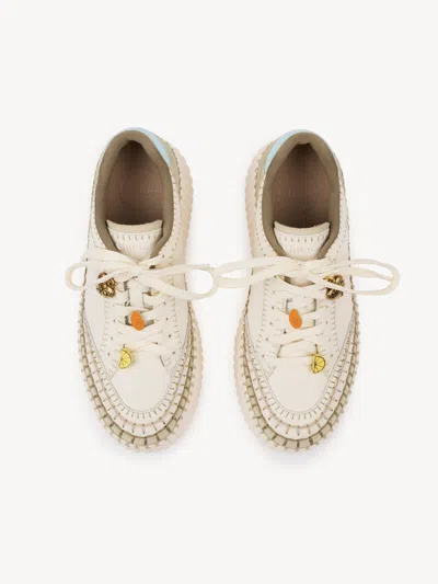 Chloé Nama Platform Wedge Sneaker In Neutral