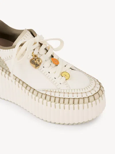 Chloé Nama Platform Wedge Sneaker In Neutral