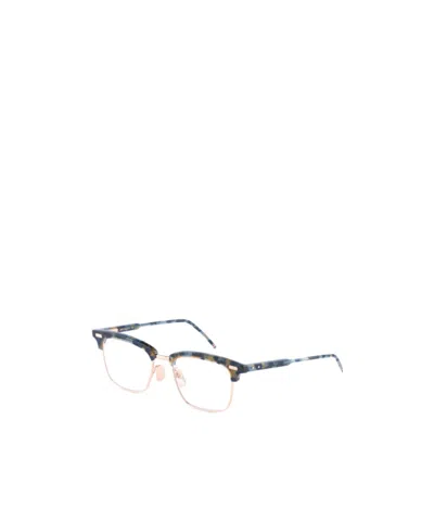 Thom Browne Eyewear Rectangular Glasses In Metallic