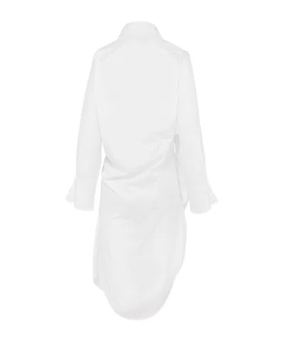 Vivienne Westwood Drunken Shirt Dress Compact Poplin White 48 Women