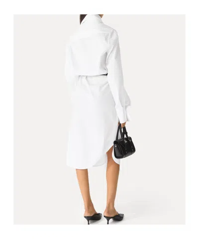 Vivienne Westwood Drunken Shirt Dress Compact Poplin White 48 Women
