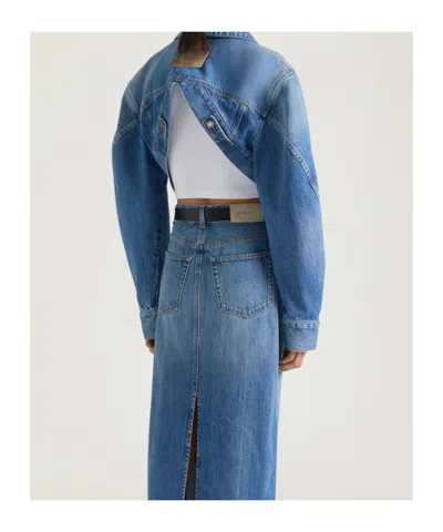 Givenchy Crop Open Back Denim Jacket In Blue