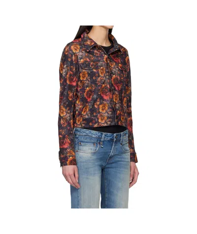 R13 Collared Long-sleeved Denim Jacket In Multi