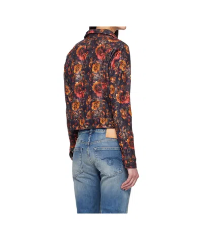 R13 Collared Long-sleeved Denim Jacket In Multi