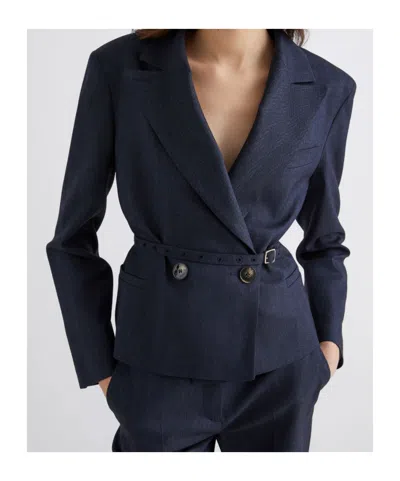 Marella Short Belted Jacket In Blue