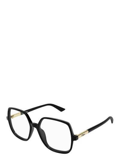 Chloé Eyewear Square Frame Glasses In Metallic