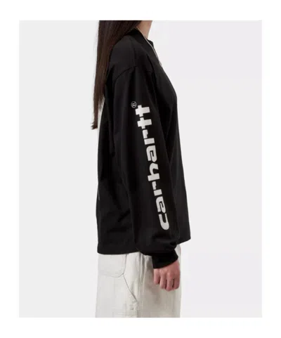 Carhartt W' L/s Archive Script T-shirt In Black