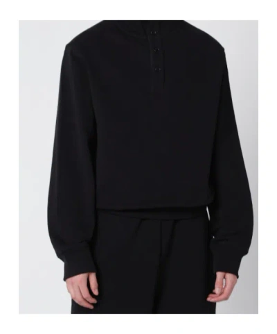 Entire Studios High-neck Buttoned Sweatshirt In Black