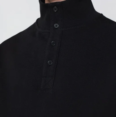 Entire Studios High-neck Buttoned Sweatshirt In Black