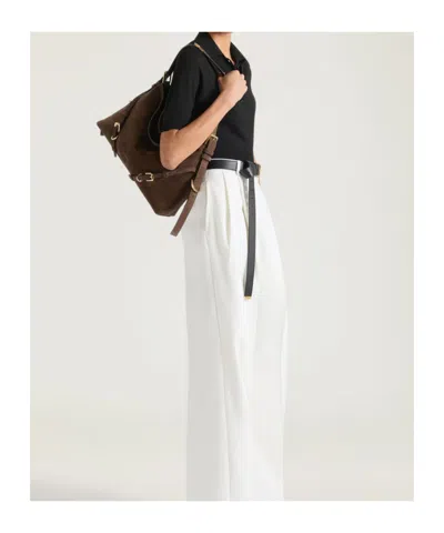 Givenchy Womens Ebony Brown Silver Voyou Medium Suede Shoulder Bag
